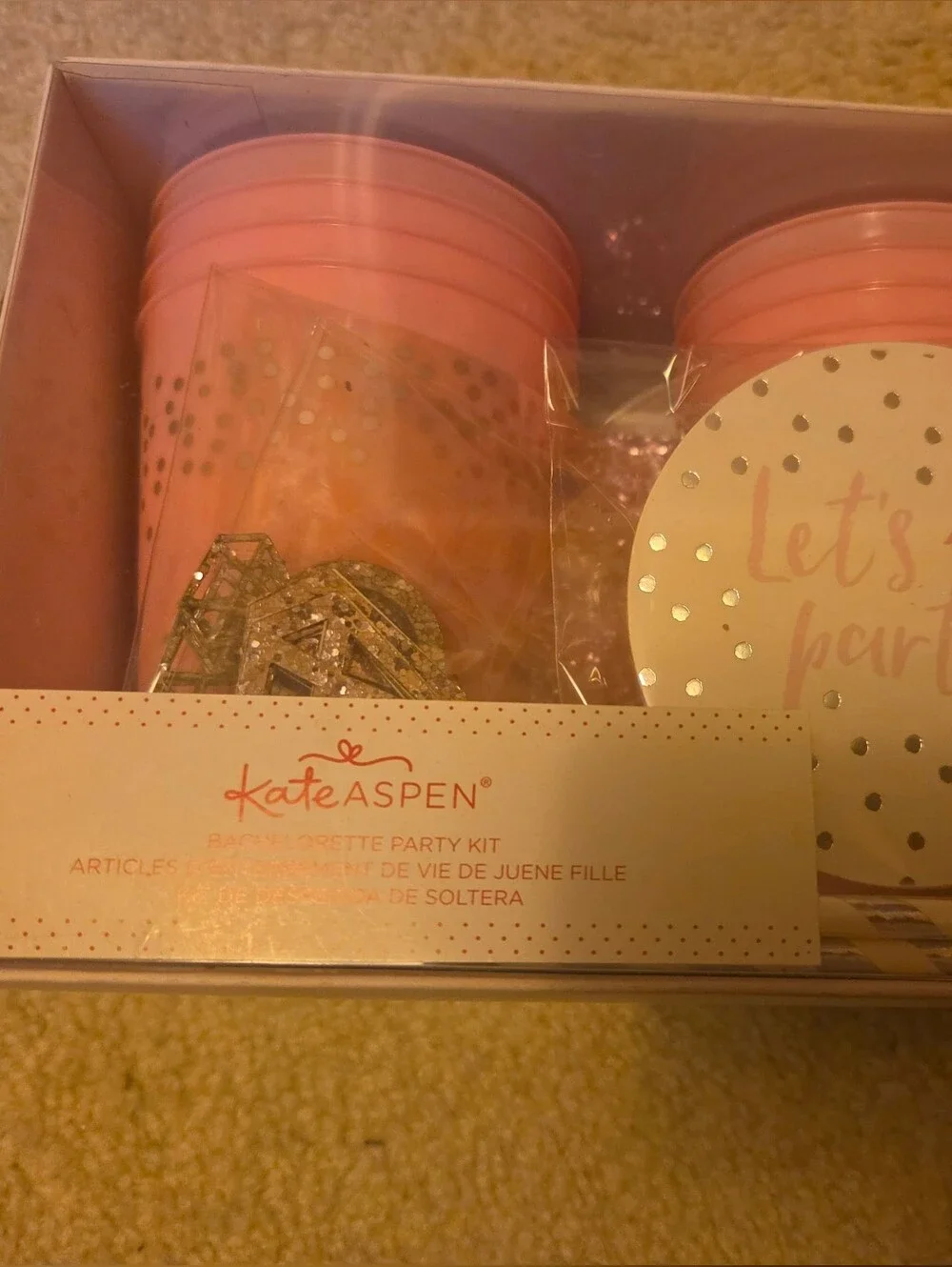 Kate Aspen Bachelorette Party Kit - Pink and Silver Decorations New In Box